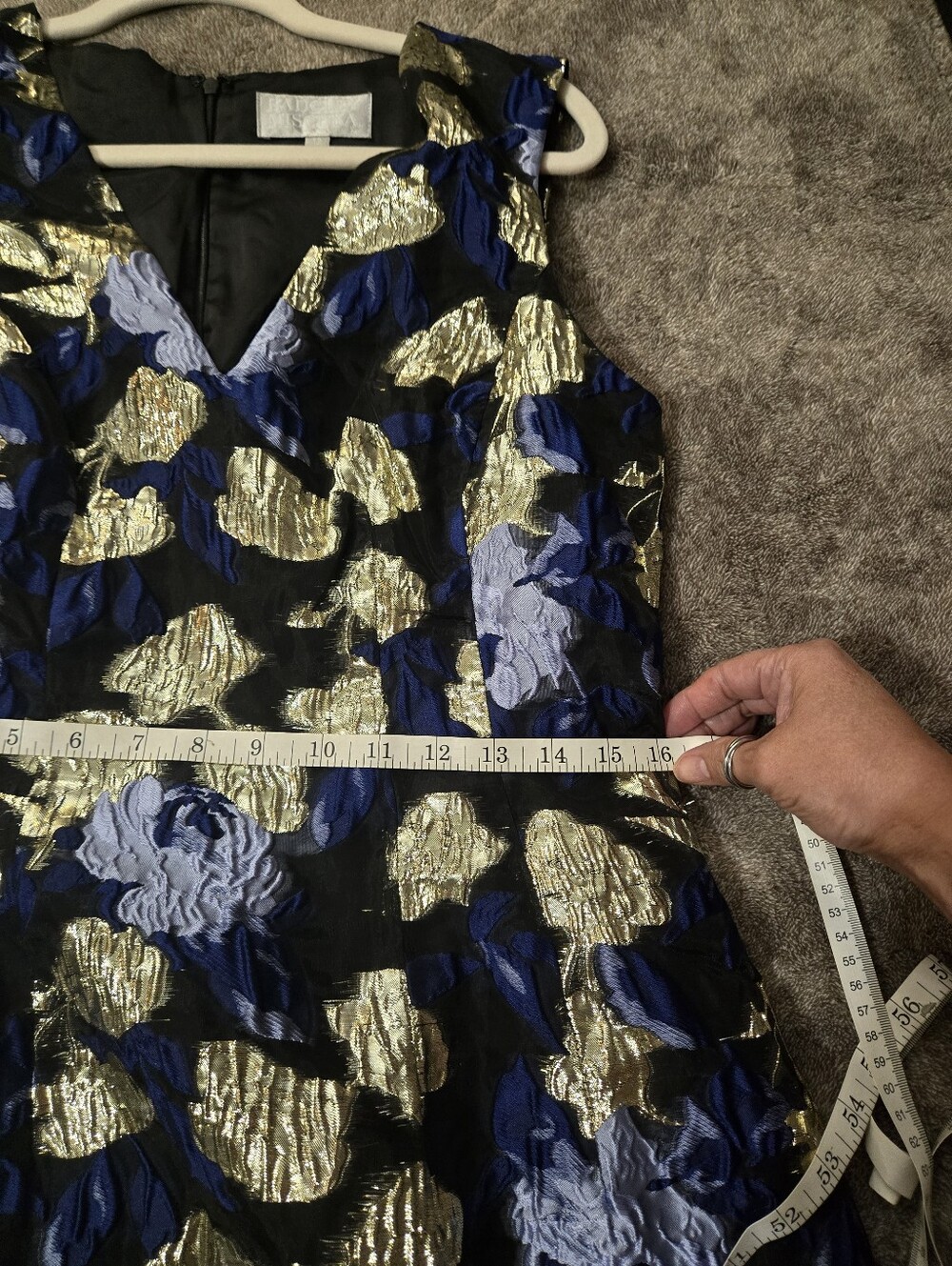 Badgley Mischka Black, Blue And Gold Fit And Flare - Picture 4 of 7